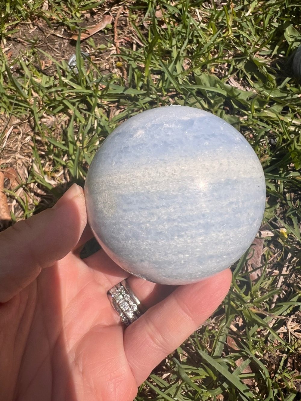 Blue (1) Celestine sphere | crystal